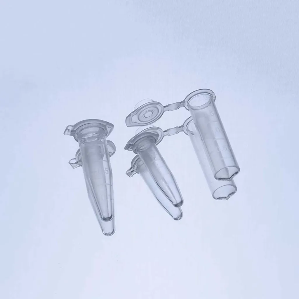 Imagem de Tubos de microcentrífuga PP 0 5 mL graduados transparentes sem DNase/RNase